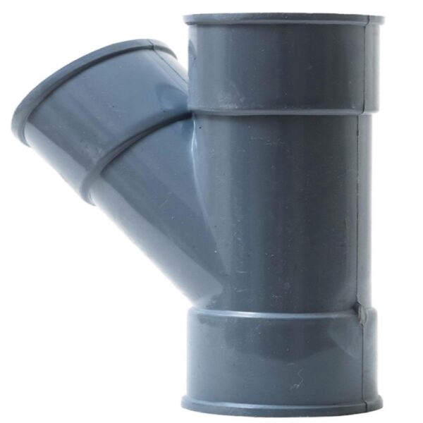 UPVC Y Shaped T-Angled Pipe Fitting/ (1.5″ inch,Grey)