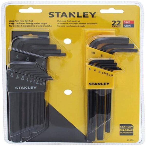 STANLEY Hex Key Set, Long Arm (18.5 x 4 x 25)