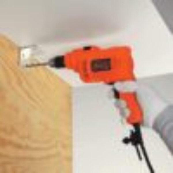 Black+Decker – (550W 10mm) Corded Electric Hammer Drill for (Metal,Concrete & Wood Drilling) Orange/Black