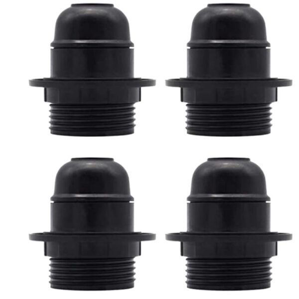 Reliable Electrical Plastic Lamp Bases Light Bulb Lamp Holder Pendant Screw Cap Socket Vintage Black